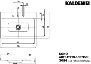 Kaldewei WB CONO Mod.3084,900x500mm,alpwe,PEFF ,AD,m. 3HL,oÜL – Bild 4