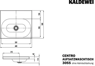 Kaldewei WB CENTRO Mod.3055,600x500mm,alpwe, PEFF,AD,oÜL – Bild 3
