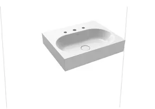 Kaldewei WB CENTRO WANDWASCHTISCH Mod.3061,600 x500mm,alpinweiß,Perl-Effekt,m. 3HL,oÜL