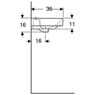 sanibel 5001-Handwaschbecken E 450x360mm A15 unterbaufähig weiß – Bild 3