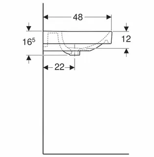 sanibel 5001-Waschtisch E 600x480 mm A15 unterbaufähig weiß – Bild 2