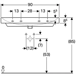 sanibel 5001-Waschtisch E 900x480 mm A15 unterbaufähig weiß – Bild 4