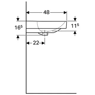 sanibel 5001-Waschtisch E m. sanibelTect 900x480mm A15 unterbaufähig weiß – Bild 4