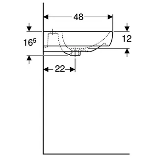 sanibel 5001-Waschtisch E m. sanibelTect 1200x480mm A15 unterbaufähig weiß – Bild 4