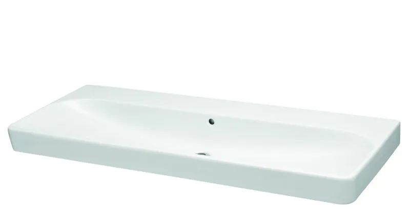 sanibel 5001-Waschtisch E ohne Hahnloch 1200x480mm A15 unterbaufähig weiß
