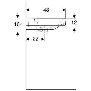 sanibel 5001-Waschtisch E ohne Hahnloch 1200x480mm A15 unterbaufähig weiß – Bild 2