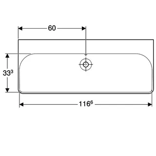 sanibel 5001-Waschtisch E ohne Hahnloch 1200x480mm A15 unterbaufähig weiß – Bild 3