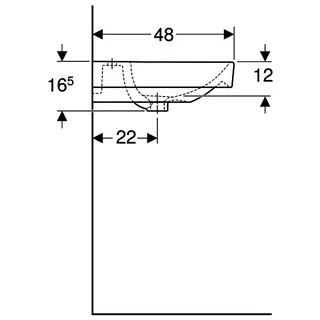 sanibel 5001-Doppelwaschtisch E 1200x480mm A15 unterbaufähig weiß – Bild 2