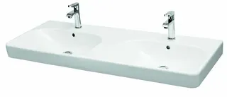 sanibel 5001-Doppelwaschtisch E mit sanibelTect 1200x480mm A15 unterbau weiß