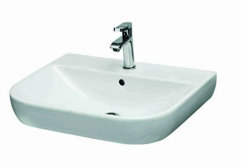 sanibel 5001-Waschtisch rund mit sanibelTect 600x480mm A15 weiß
