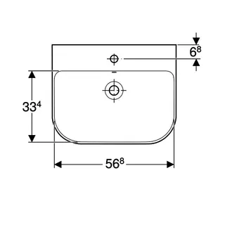 sanibel 5001-Waschtisch rund mit sanibelTect 600x480mm A15 weiß – Bild 2
