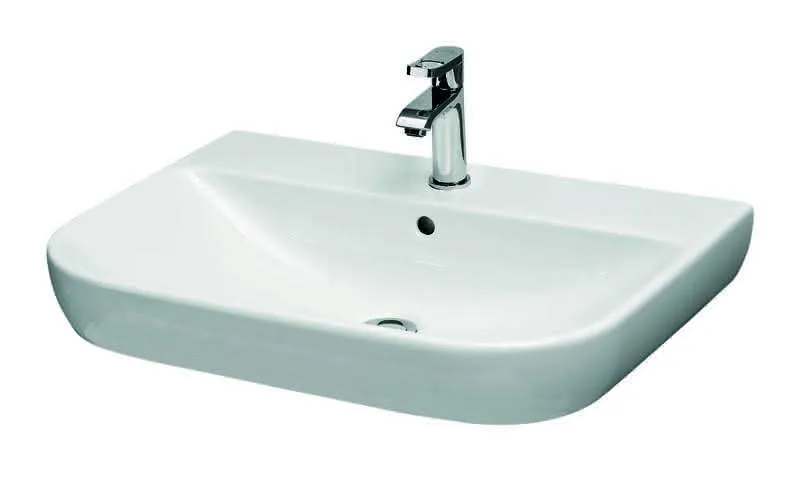 sanibel 5001-Waschtisch rund mit sanibelTect 700x480mm A15 weiß