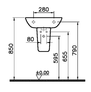 sanibel 3001-Waschtisch 500x420mm runde Form weiß – Bild 3