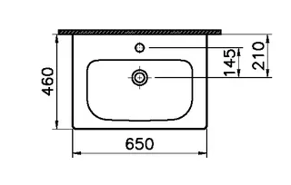 sanibel 3001-Möbel-Waschtisch 650x460mm softedge unterbaufähig weiß – Bild 2