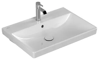 Villeroy & Boch Waschbecken Avento 650x470mm Rechteck 1HL. mit Überlauf Weiß Alpin CeramicPlus – Bild 2