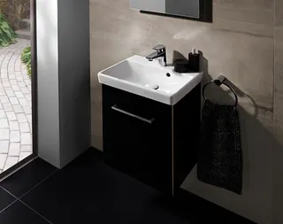 Villeroy & Boch Handwaschbecken Avento 450x370mm re-eckig 1HL. m. ÜL. Weiß Alpin cplus – Bild 2