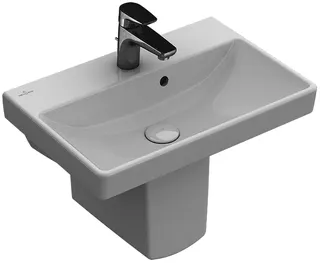 VB Waschbecken Compact Avento 550x370mm Rechteck 1HL. mit Überlauf Weiß Alpin