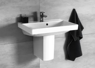 Villeroy & Boch Waschbecken Compact Avento 550x370mm re-eckig 1HL. m. ÜL. Weiß Alpin cplus – Bild 3