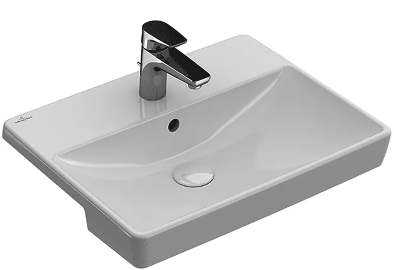 Villeroy & Boch Vorbauwaschbecken Avento 550x440mm Rechteck 1HL. mit Überlauf Weiß Alpin