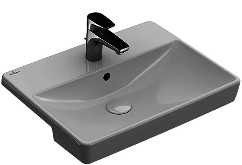 Villeroy & Boch Vorbauwaschbecken Avento 550x440mm re-eckig 1HL. m. ÜL. Weiß Alpin cplus