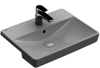 Villeroy & Boch Vorbauwaschbecken Avento 550x440mm re-eckig 1HL. m. ÜL. Weiß Alpin cplus