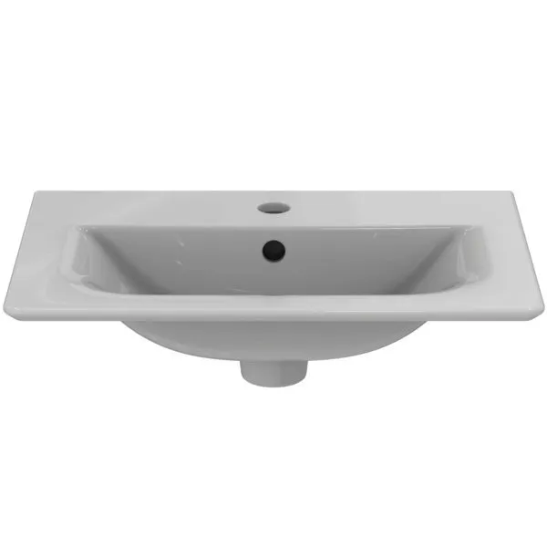 Ideal Standard Möbelwaschtisch Connect Air, 1 Hahnloch, mit Überlauf, 540x380x155mm, Weiß mit IP
