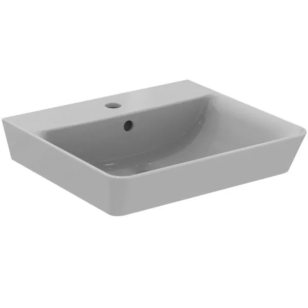Ideal Standard Waschtisch Connect Air Cube, 1 Hahnloch, mit Überlauf, 500x450x160mm, Weiß mit IP