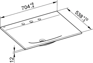 Keuco Ker.-Waschtisch Edition Lignatur 33340 mit 3 Loch Bohrung, ws – Bild 2