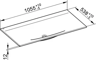Keuco Ker.-Waschtisch Edition Lignatur 33350 ohne Hahnlochbohrung, ws – Bild 2