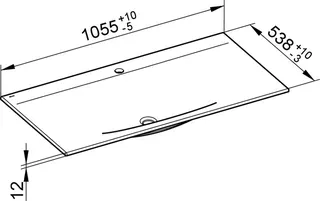 Keuco Ker.-Waschtisch Edition Lignatur 33350 mit 1 Loch Bohrung, ws – Bild 2