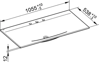 Keuco Ker.-Waschtisch Edition Lignatur 33350 mit 3 Loch Bohrung, ws – Bild 2