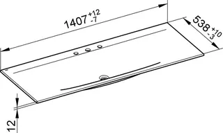 Keuco Ker.-Waschtisch Edition Lignatur 33360 mit 3 Loch Bohrung, ws – Bild 2