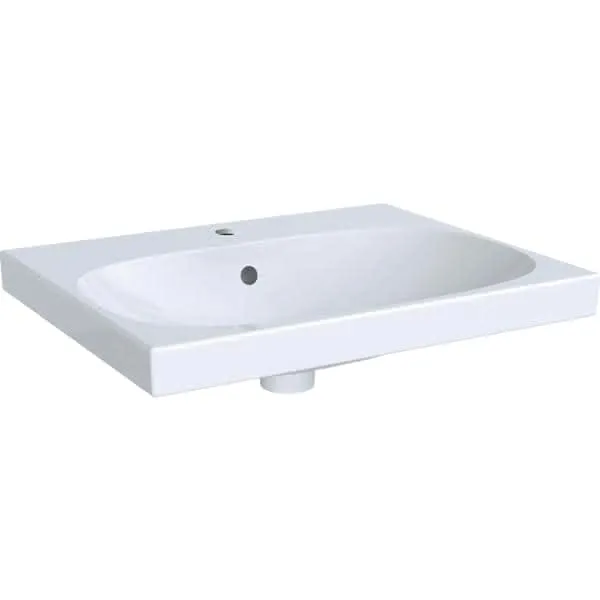Waschtisch 60 x 48 cm mit Hahnloch, mit Überlauf design4YOU 2.0, topweiß