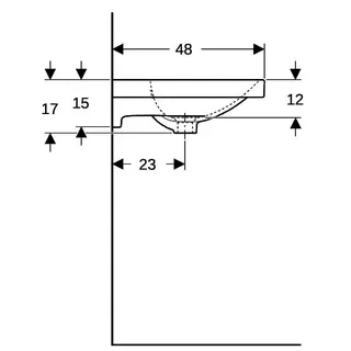 Waschtisch 60 x 48 cm mit Hahnloch, mit Überlauf design4YOU 2.0, topweiß – Bild 4