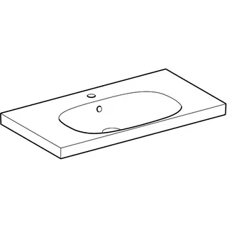 Waschtisch 90 x 48 cm mit Hahnloch, mit Überlauf design4YOU 2.0, topweiß – Bild 3