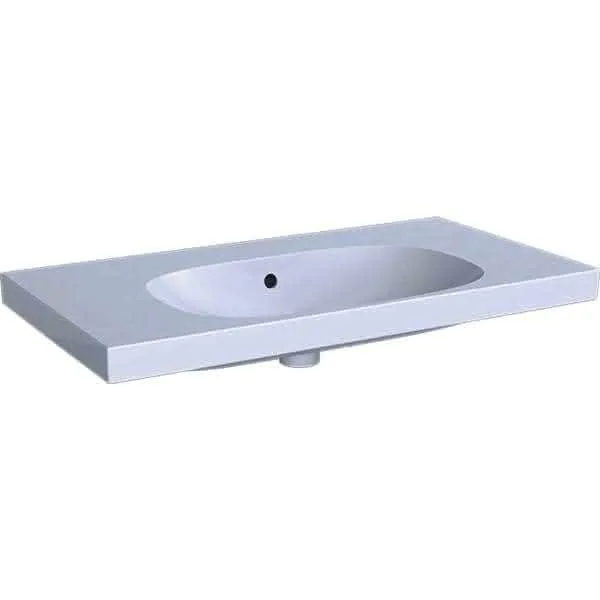 Waschtisch 90 x 48 cm, ohne Hahnloch, mit Überlauf design4YOU 2.0, weiß