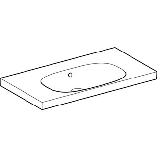 Waschtisch 90 x 48 cm, ohne Hahnloch, mit Überlauf design4YOU 2.0, weiß – Bild 3