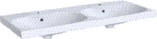 Doppelwaschtisch 120 x 48 cm, 2 Hl,m.Ül design4YOU 2.0, topweiß