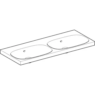 Doppelwaschtisch 120 x 48 cm, o.Hl,m.Ül design4YOU 2.0, topweiß – Bild 3