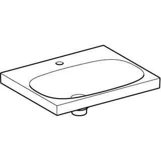 Waschtisch 60 x 48 cm, weiß,unsichtb. ÜL design4YOU 2.0 mit Hahnloch, m. int. unsi. Ül – Bild 3