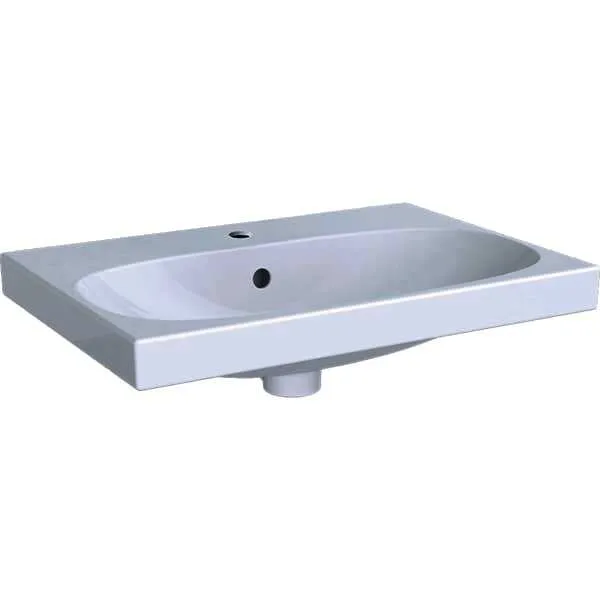 Waschtisch 60 x 42cm Compact mit Hahnloch mit Überlauf design4YOU 2.0, topweiß