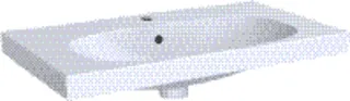 Waschtisch 75 x 42cm Compact mit Hahnloch mit Überlauf design4YOU 2.0, weiß