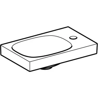 HWB asymmetrisch 40 x 25 cm,mit Hahnlochre,o.Ül design4YOU 2.0, topweiß – Bild 3