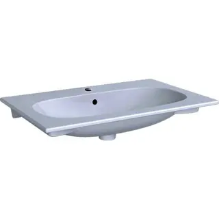 Geberit Acanto Möbelwaschtisch 75x48cm mit Hahnloch, mit Überlauf, weiß – Bild 2