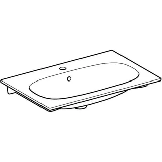 Geberit Acanto Möbelwaschtisch 75x48cm mit Hahnloch, mit Überlauf, weiß – Bild 3