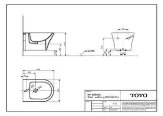 Toto Europe Wandbidet BW10045G1 mit Hahnloch, mit Überlauf, weiß – Bild 4