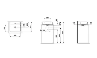 Laufen Aufsatz-HWB VAL 420x450x155 ohne Hahnloch mit Überlauf LCC weiß – Bild 2