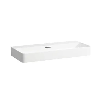 Laufen Aufsatz-Waschtisch VAL 420x950x155 ohne Hahnloch mit Überlauf LCC weiß