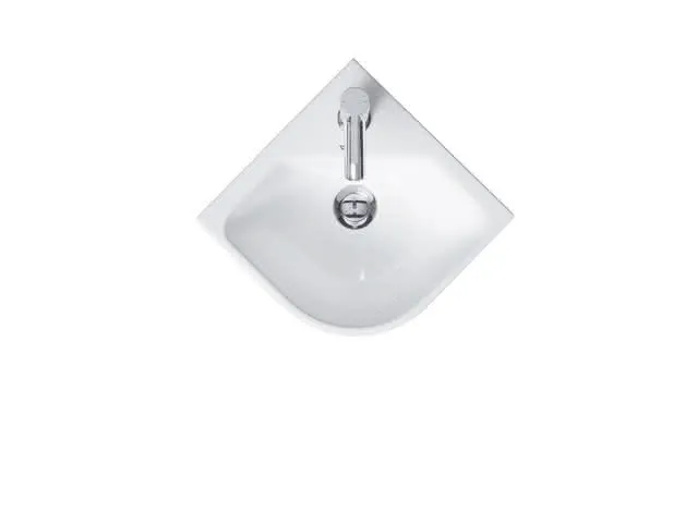 Duravit Eck-Handwaschbecken ME by Starck 500 mm, mit ÜL, mit HLB, 1 HL, weiß