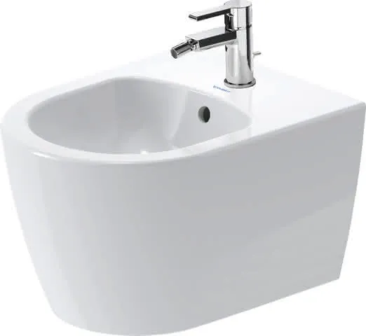 Duravit Wand-Bidet ME by Starck 480 mm mit ÜL, mit HLB, 1 HL, weiß